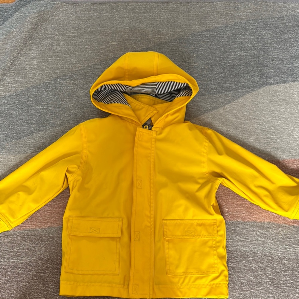 Petit Bateau Yellow Kids Rain Jacket Size 2T 24m/86cm
